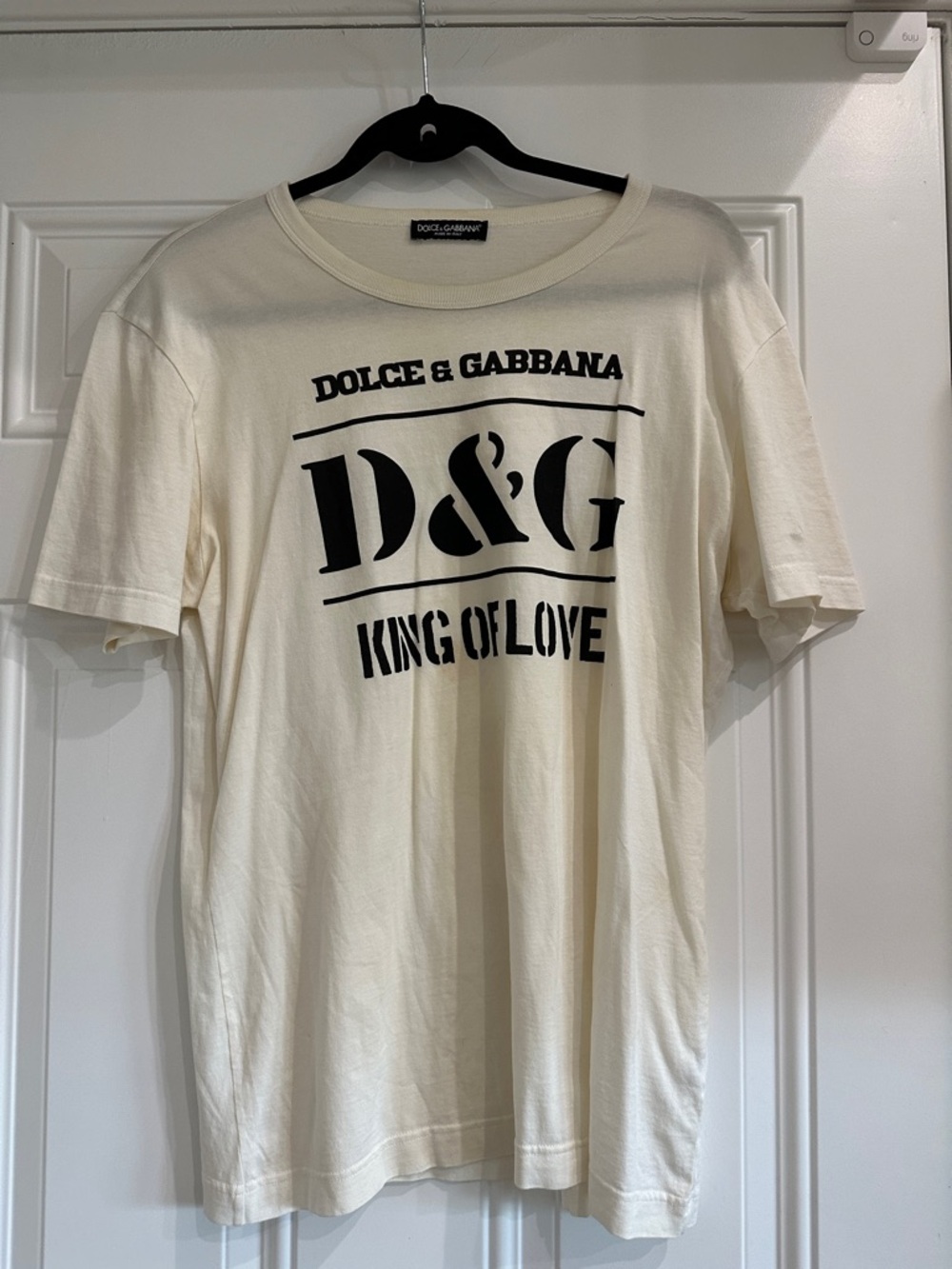 Dolce & Gabbana Cream Tee with Black D&G Logo